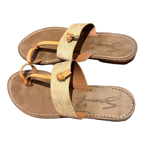 Seven7 Leather Toe-Ring Boho Sandals Size 8 - Picture 3 of 9